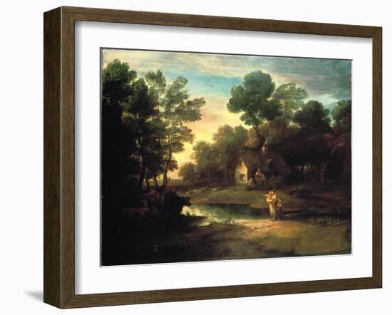 Wooded Landscape with Cattle by a Pool, 1782-Thomas Gainsborough-Framed Giclee Print