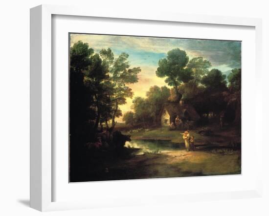 Wooded Landscape with Cattle by a Pool, 1782-Thomas Gainsborough-Framed Giclee Print