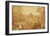 Wooded Landscape with Cottages and Countrywomen, Hurley, Berks, 1818-Joshua Cristall-Framed Giclee Print