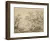 Wooded Landscape with Donkey and Figures, C.1759 (Graphite on Paper)-Thomas Gainsborough-Framed Giclee Print