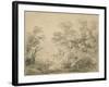 Wooded Landscape with Donkey and Figures, C.1759 (Graphite on Paper)-Thomas Gainsborough-Framed Giclee Print