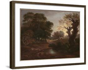 Wooded Landscape with Drover and Cattle and Milkmaids, C.1772-Thomas Gainsborough-Framed Giclee Print