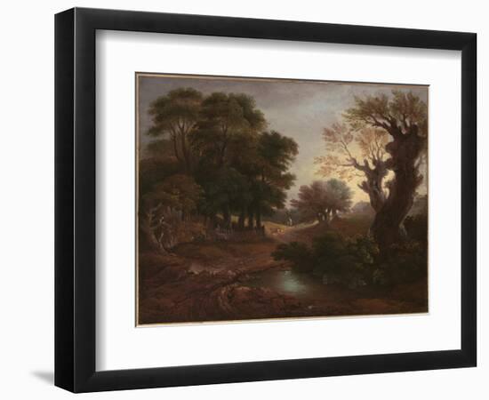 Wooded Landscape with Drover and Cattle and Milkmaids, C.1772-Thomas Gainsborough-Framed Giclee Print