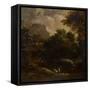 Wooded landscape with figures by Thomas Barker-Thomas Barker-Framed Stretched Canvas