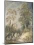 Wooded Landscape with Gypsy Encampment, C.1760-65 (W/C and Gouache over Pencil and Chalk on Paper)-Thomas Gainsborough-Mounted Giclee Print