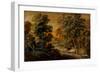 Wooded Landscape with Herdsman and Cattle, C.1770 (Black and White Chalk, Varnished)-Thomas Gainsborough-Framed Giclee Print