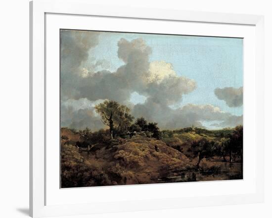 Wooded Landscape with Herdsman Seated, C.1748-Thomas Gainsborough-Framed Giclee Print