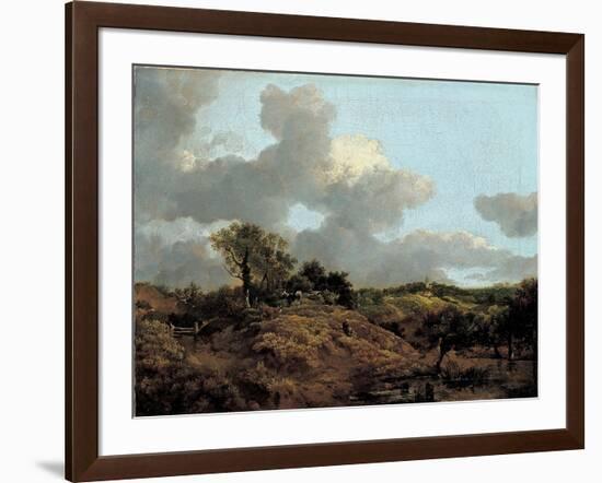 Wooded Landscape with Herdsman Seated, C.1748-Thomas Gainsborough-Framed Giclee Print