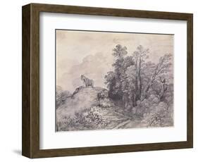 Wooded Landscape with Horse and Boy Sleeping, C.1757-Thomas Gainsborough-Framed Giclee Print