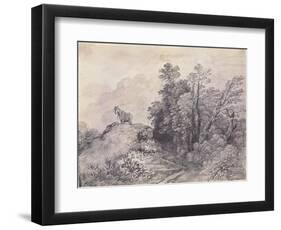 Wooded Landscape with Horse and Boy Sleeping, C.1757-Thomas Gainsborough-Framed Giclee Print