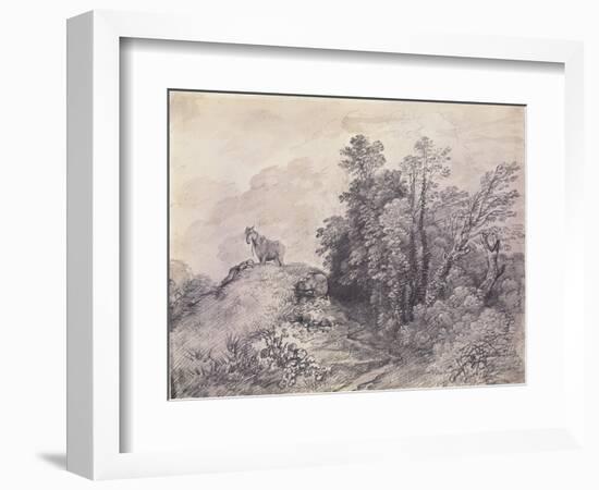 Wooded Landscape with Horse and Boy Sleeping, C.1757-Thomas Gainsborough-Framed Giclee Print