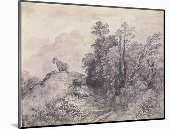 Wooded Landscape with Horse and Boy Sleeping, C.1757-Thomas Gainsborough-Mounted Giclee Print