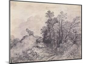 Wooded Landscape with Horse and Boy Sleeping, C.1757-Thomas Gainsborough-Mounted Giclee Print