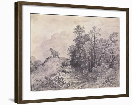 Wooded Landscape with Horse and Boy Sleeping, C.1757-Thomas Gainsborough-Framed Giclee Print