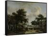 Wooded Landscape with Merrymakers in a Cart-Meindert Hobbema-Framed Stretched Canvas