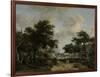 Wooded Landscape with Merrymakers in a Cart-Meindert Hobbema-Framed Art Print