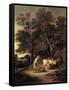 Wooded Landscape with Milkmaid and Woodman, or 'Rural Courtship', C.1792-Gainsborough Dupont-Framed Stretched Canvas