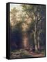 Wooded Landscape with Peasants-Barend Cornelis Koekkoek-Framed Stretched Canvas