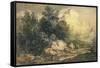 Wooded Landscape with Travellers, C.1777-Thomas Gainsborough-Framed Stretched Canvas