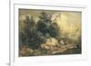 Wooded Landscape with Travellers, C.1777-Thomas Gainsborough-Framed Giclee Print