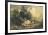 Wooded Landscape with Travellers, C.1777-Thomas Gainsborough-Framed Giclee Print