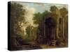 Wooded Landscape with Travellers Resting by Classical Ruins-Balthasar Beschey-Stretched Canvas