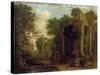 Wooded Landscape with Travellers Resting by Classical Ruins-Balthasar Beschey-Stretched Canvas