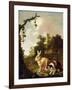 Wooded Landscape with Two Hares-Dirck Wyntrack-Framed Giclee Print