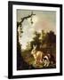 Wooded Landscape with Two Hares-Dirck Wyntrack-Framed Giclee Print