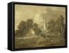 Wooded Landscape with Village Scene, Early 1770-72-Thomas Gainsborough-Framed Stretched Canvas