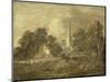 Wooded Landscape with Village Scene, Early 1770-72-Thomas Gainsborough-Mounted Giclee Print