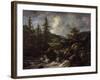 wooded Landscape with Waterfall, c.1665-1670-Jacob Isaaksz. Or Isaacksz. Van Ruisdael-Framed Giclee Print