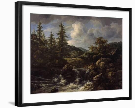 wooded Landscape with Waterfall, c.1665-1670-Jacob Isaaksz. Or Isaacksz. Van Ruisdael-Framed Giclee Print