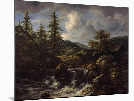 wooded Landscape with Waterfall, c.1665-1670-Jacob Isaaksz. Or Isaacksz. Van Ruisdael-Mounted Giclee Print
