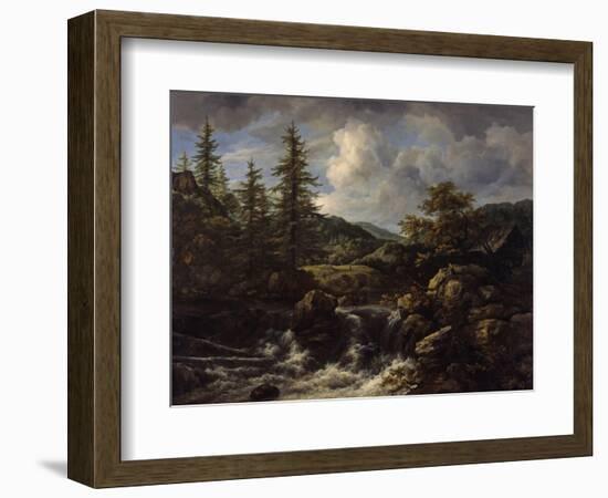wooded Landscape with Waterfall, c.1665-1670-Jacob Isaaksz. Or Isaacksz. Van Ruisdael-Framed Giclee Print