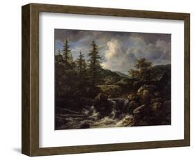 wooded Landscape with Waterfall, c.1665-1670-Jacob Isaaksz. Or Isaacksz. Van Ruisdael-Framed Giclee Print