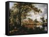 Wooded Landscape with Watermill, 1660s-Meindert Hobbema-Framed Stretched Canvas