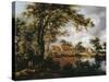 Wooded Landscape with Watermill, 1660s-Meindert Hobbema-Stretched Canvas