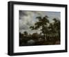 Wooded Landscape with Watermill, C.1665-Meindert Hobbema-Framed Giclee Print