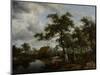 Wooded Landscape with Watermill, C.1665-Meindert Hobbema-Mounted Giclee Print