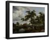 Wooded Landscape with Watermill, C.1665-Meindert Hobbema-Framed Giclee Print