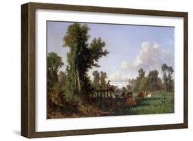 Wooded Landscape-Jean-François Millet-Framed Giclee Print