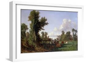 Wooded Landscape-Jean-François Millet-Framed Giclee Print