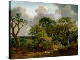 Wooded Landscape-Thomas Gainsborough-Stretched Canvas