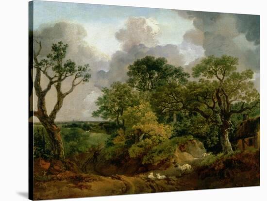 Wooded Landscape-Thomas Gainsborough-Stretched Canvas