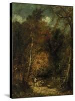 Wooded Landscape-David Cox-Stretched Canvas