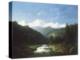 Wooded Mountainous Landscape-Jacobus Nooteboom-Stretched Canvas