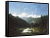 Wooded Mountainous Landscape-Jacobus Nooteboom-Framed Stretched Canvas