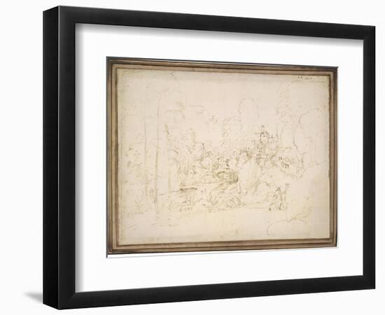 Wooded Ravine Spanned by a Stone Bridge-Fra Bartolommeo-Framed Art Print