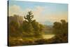 Wooded River Landscape, Pennsylvania (Monarch of the Grove)-Russell Smith-Stretched Canvas